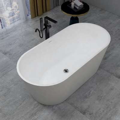 Custom size bathtub luxury bathroom faux artificial white marble stone acrylic resin solid surface bath tub bathtub