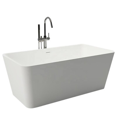 Pure White Bathtub Resin Stone Acrylic Solid Surface Bathroom Freestanding Bathtubs