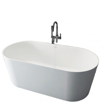 Pure White Bathtub Resin Stone Acrylic Solid Surface Bathroom Freestanding Bathtubs