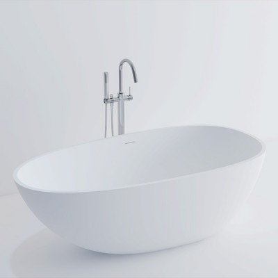 Modern artificial round bathroom freestanding stone bowl bathtub for kids