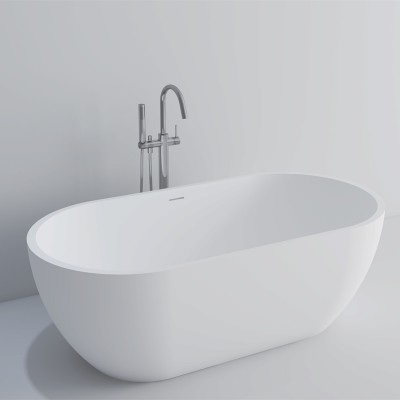 Modern White Bathroom Solid Surface Freestanding Bathtub for Hotel Project or home use