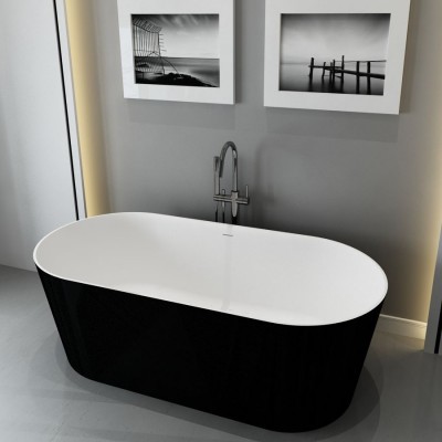 Bathroom  Good Price Luxury Marble Pure Black Stone Bathtub