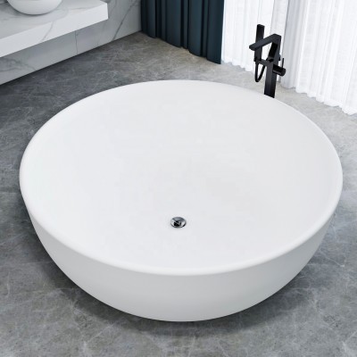 Italian Modern solid surface freestanding bathtub artificial round stone bathtub